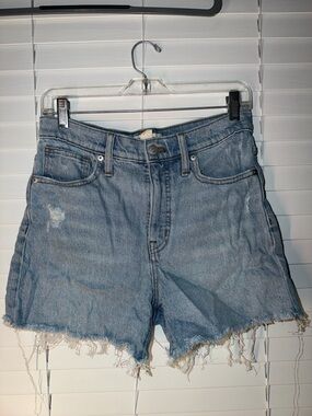 Madewell Light Blue Frayed Hem Denim Shorts